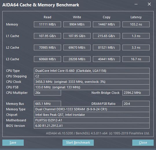 PC Fujitsu P9900 i5-660 3.6ghz 4GB DDR3