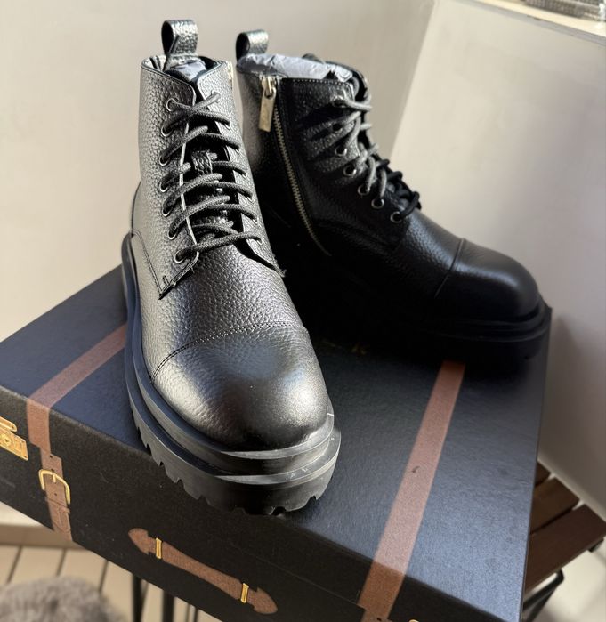 Walk London ghete din piele cu fermoar negre marimea 40 noi