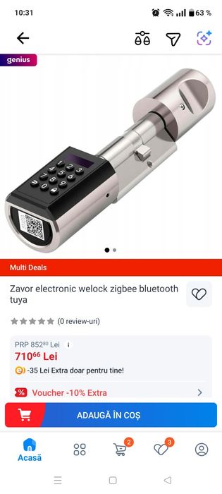 Incuietoare-zăvor  electronic Welock zigbee bluetooth tuya