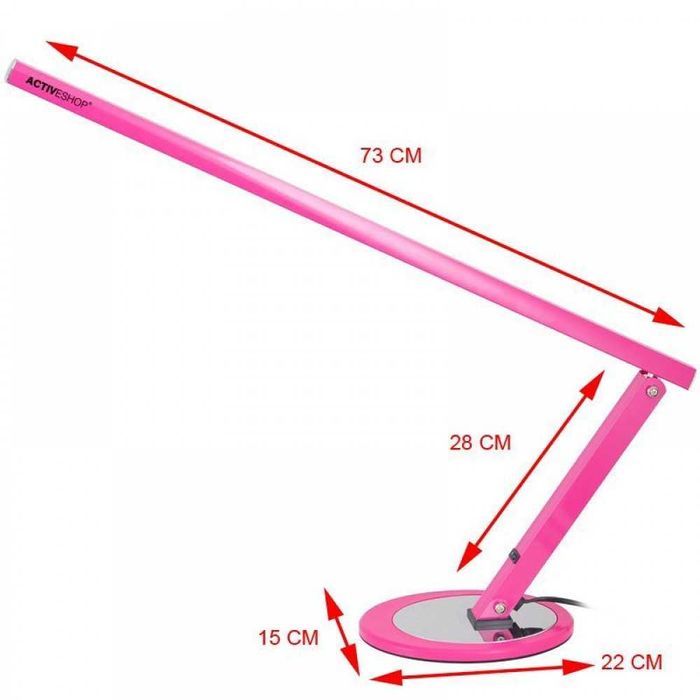 Лампа Slim 20W-розаво злато/бяла/ тъмно розово- настолна- флуоресцетна
