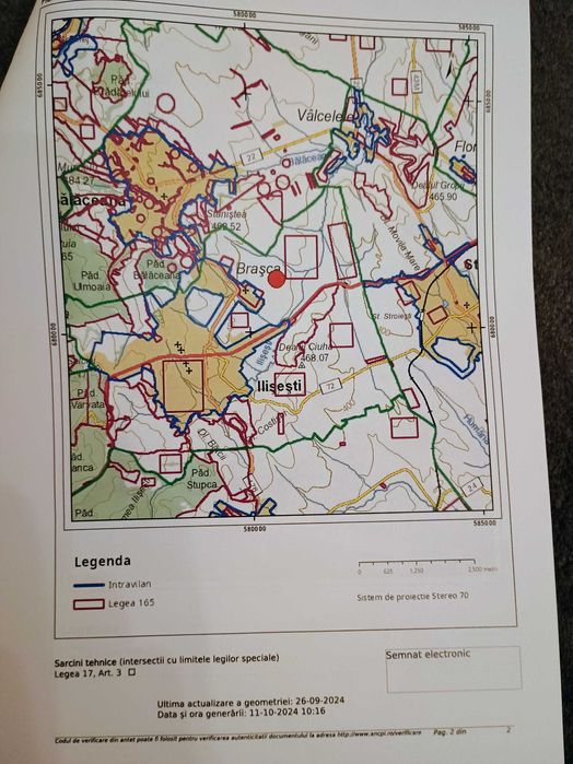 Vânzare teren extravilan in Brasca, comuna Ilișești, Suceava