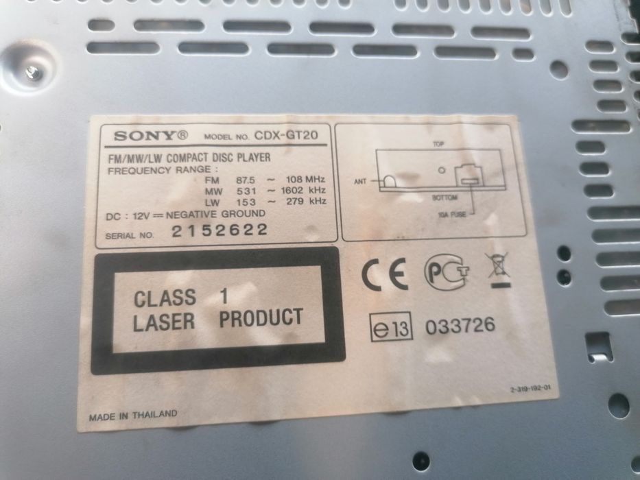 Radio cd auto SONI
