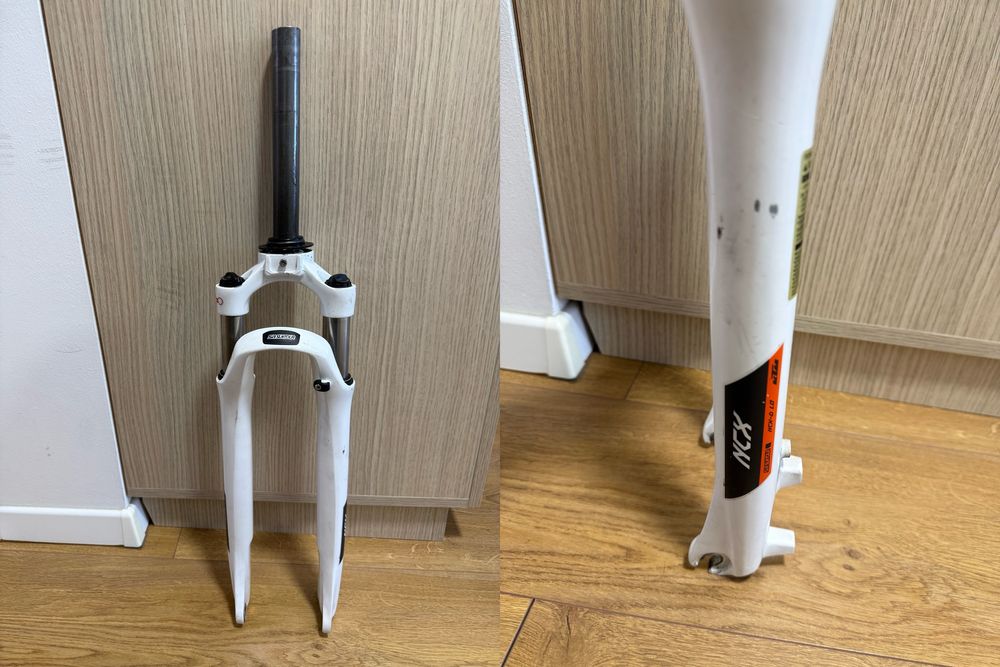 Piese bicicleta, furca suntour NCX D, furca fixa, roata fata dinam