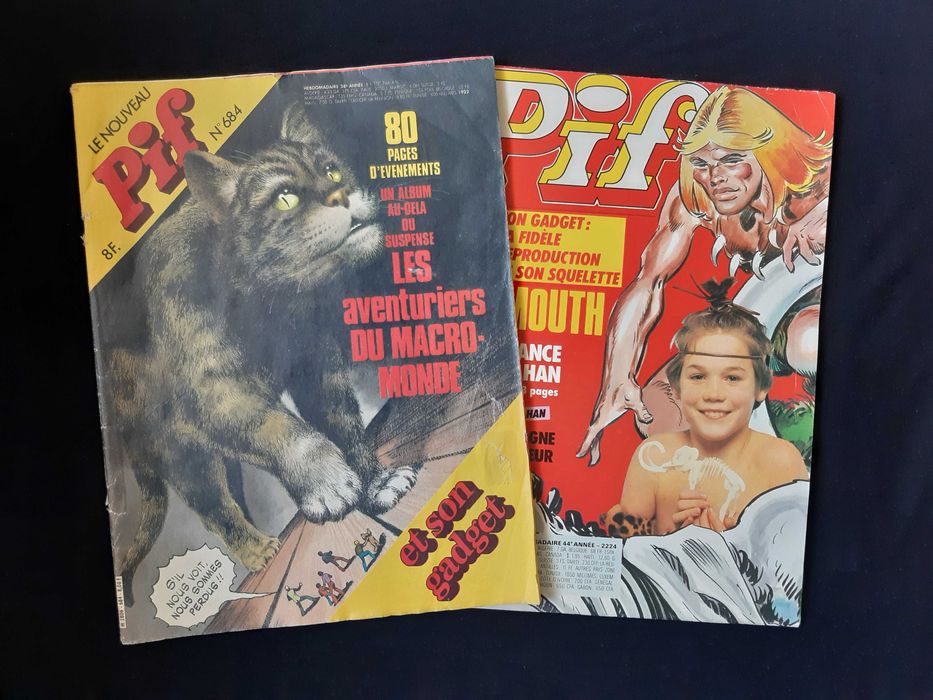 Лот Стари Френски Списания Pif Gadjet 12 Броя / 1969 - 1988 год./