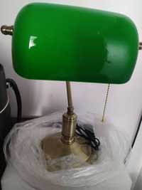 Lampa de birou, sticla culoare verde, 1 bec, noua, in cutie