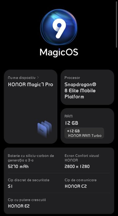 Honor Magic 7 Pro Black factură și garantie