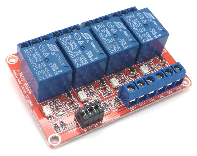 Modul cu 4 relee 5V, 12V si 24V optocuplor TTL, releu Arduino auto arm