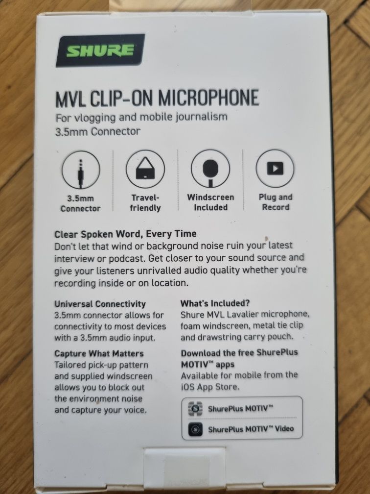 Microfon lavalier Shure MVL pentru smartphone sau tableta