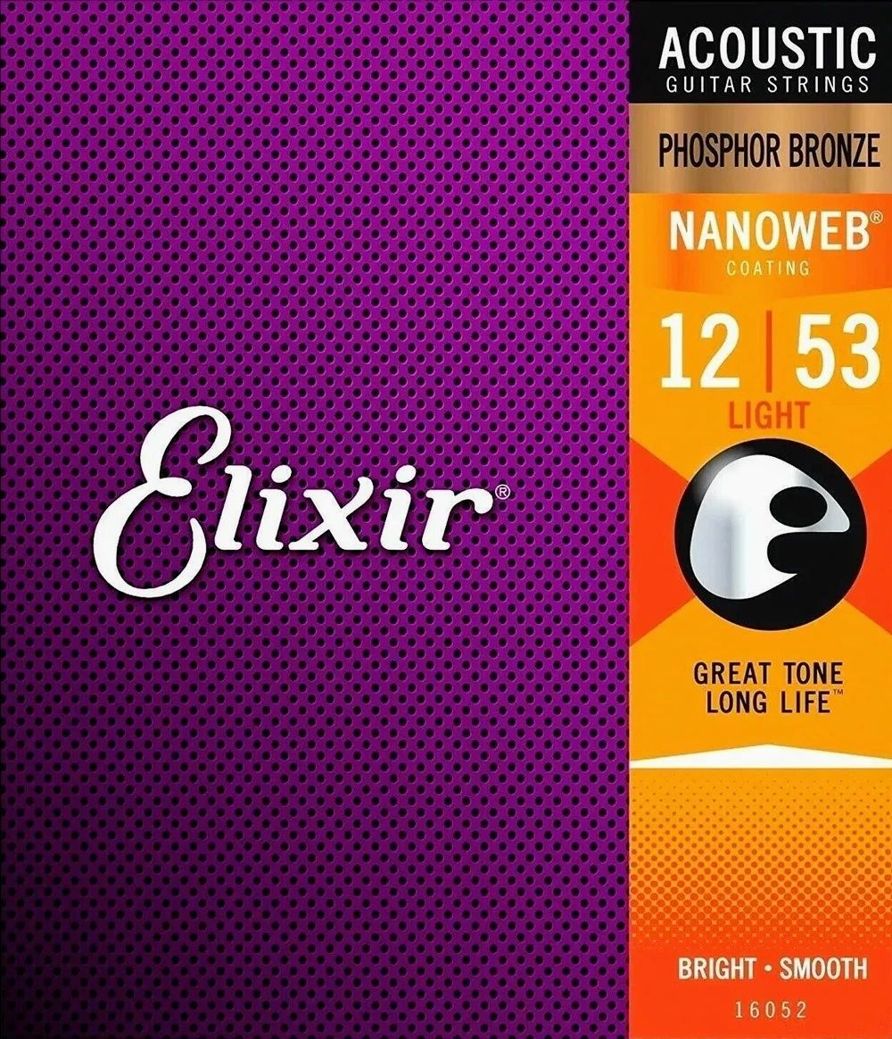 Струни за акустична китара Elixir 12/53 11050, 16052, 11052, фосф. бр.