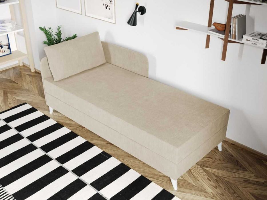 Divan dublu / Pat matrimonial tapitat Crem Soft Fix