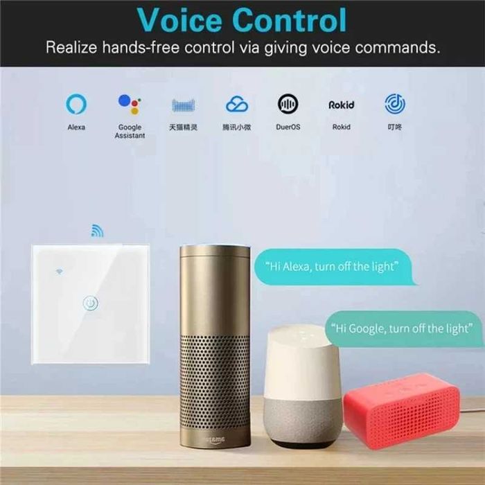 Intrerupator smart inteligent wifi DS-101 Tuya, sticla, un buton touch