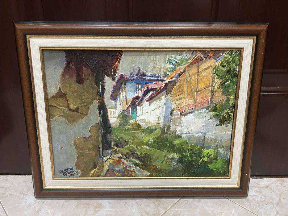 Българска авторска картина с маслени бои върху фазер Симеон Кръстев