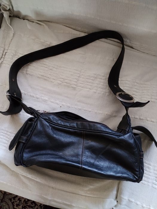 Кожаная сумка с замшей