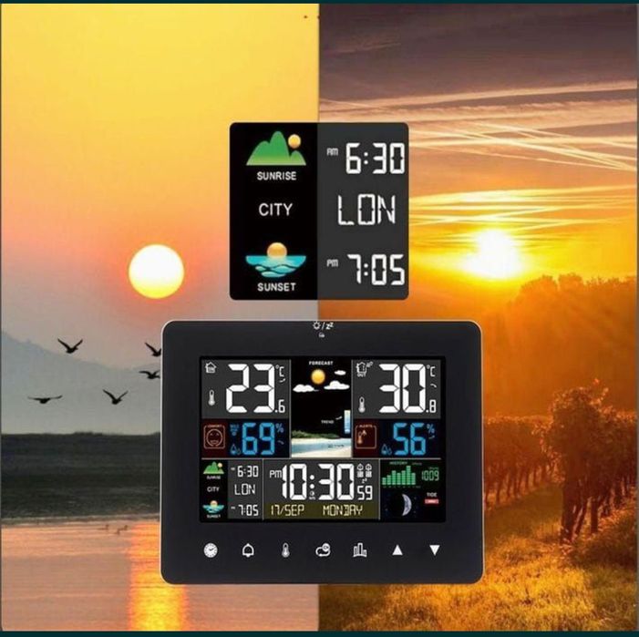 Statie meteo Statie meteo LED cu senzor exterior wireless, cu calendar