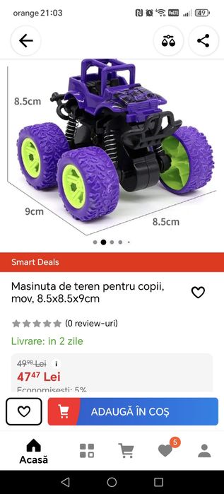 Reducere! Set 4 mașini Hot Wheels Monster