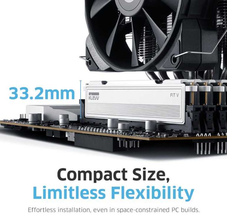 Рам Памет Klevv Fit V Ceramic White 32GB Kit, DDR5-6000, CL28-36-36-76