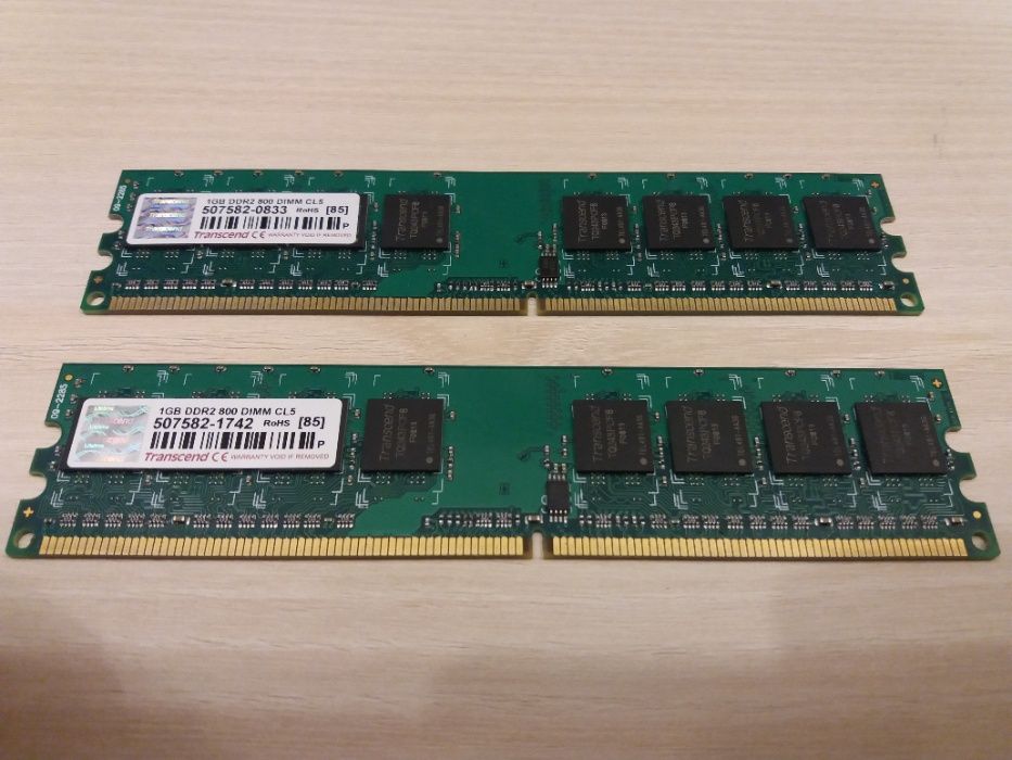 RAM памет Transcend 1GB DDR2 800 DIMM CL5 за настолен компютър