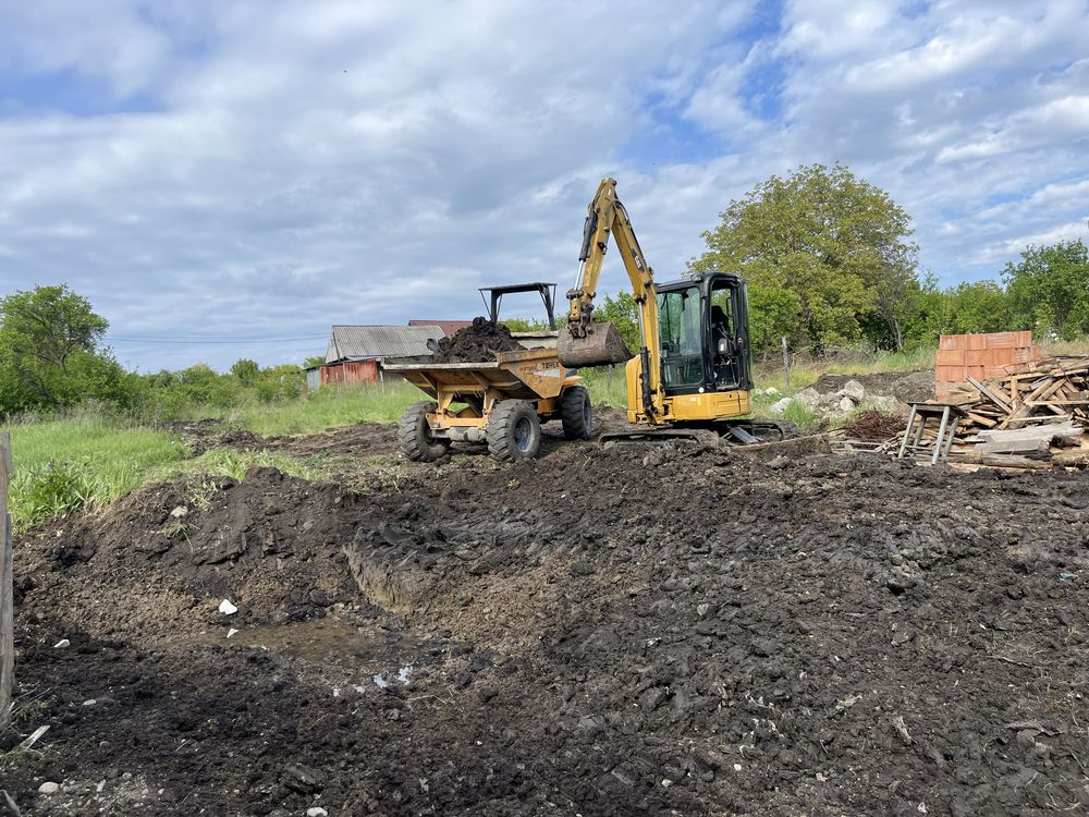 Închiriez Buldoexcavator Excavator Dumper Bascule