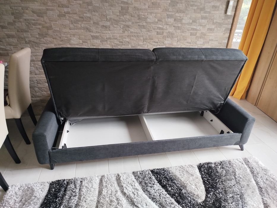 Разтегателно клик-клак канапе (диван), черно 210/110