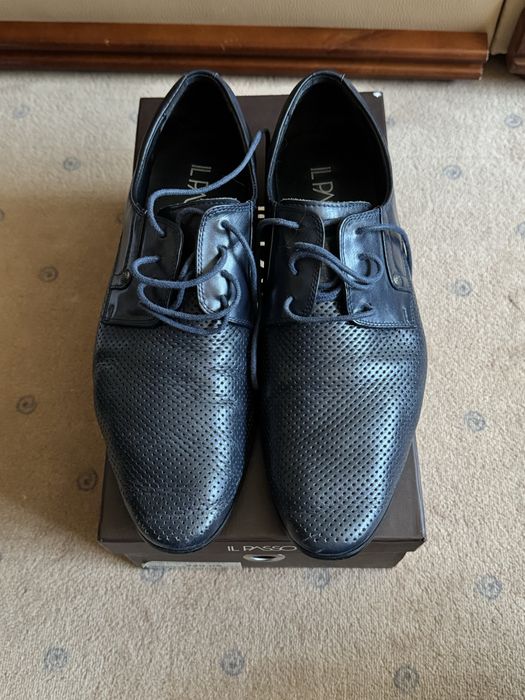 Pantofi piele perforata bleu Il Passo 40