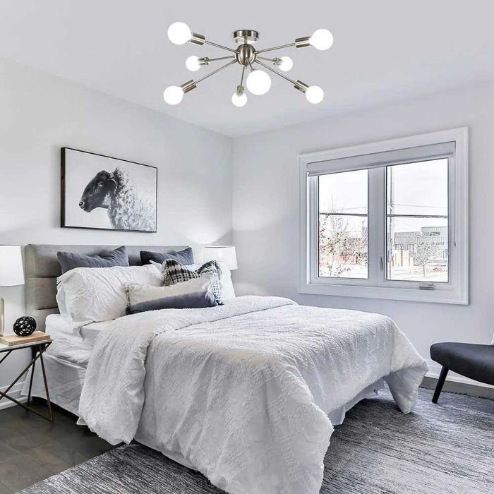 Lampă de tavan Nichel Modern Candelabru cu 8 lumini