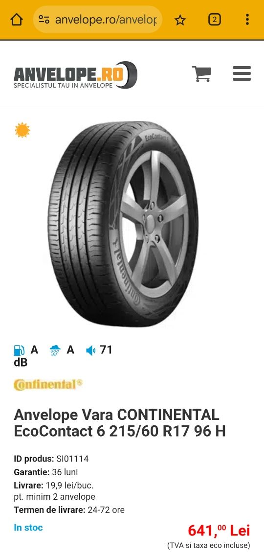 Anvelope Continental de vara 215 /60/17