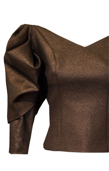 Top maro cu fir auriu Alina Cernatescu L nou