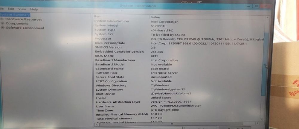 Placa de baza Server/Ws Intel S1200BTL + E3-1240 + 16Gb + Extra