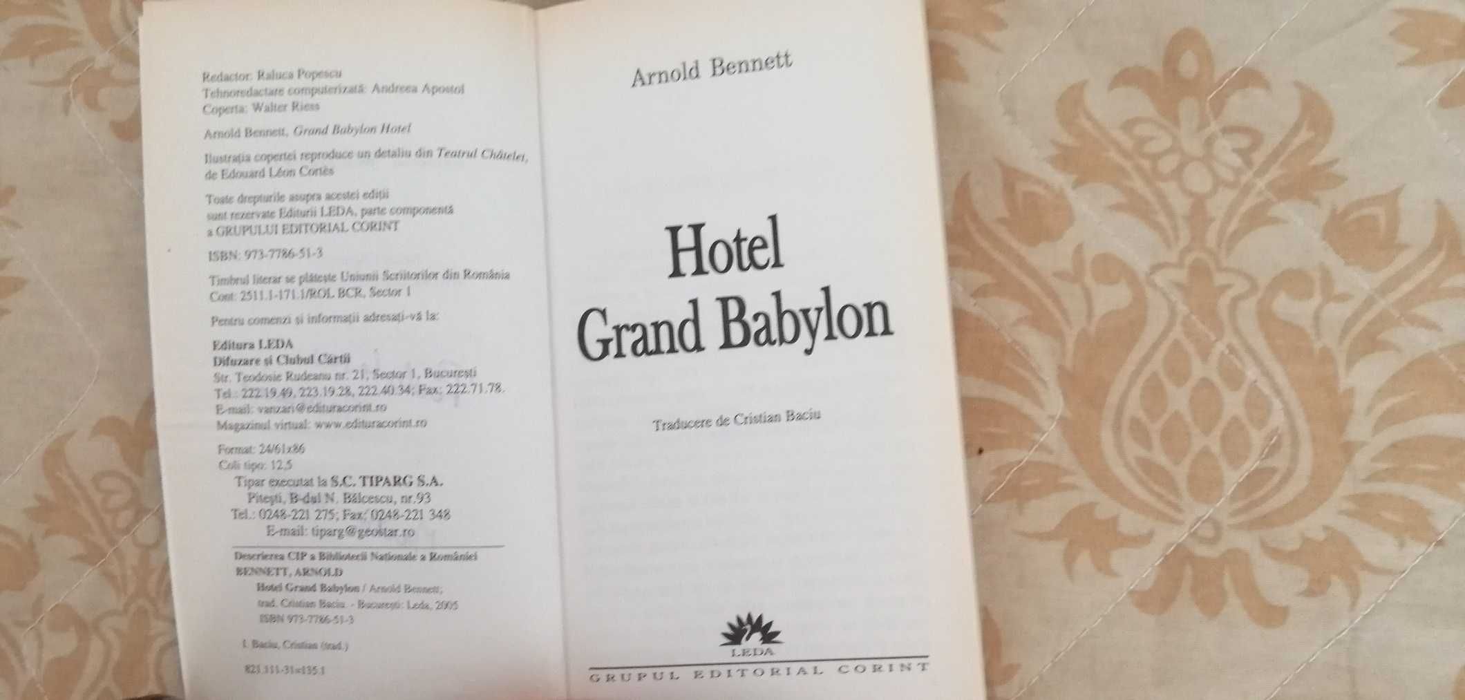 carte Grand Hotel Babilon, de A Benett