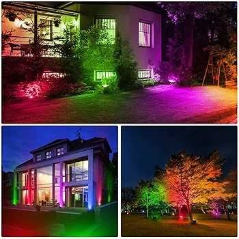 RGB Outdoor LED Floodlight 30W, Color Changing RGBW Equivalent 300W