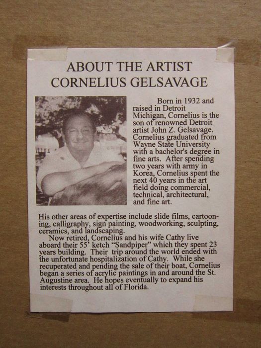 cadou rar Str.Charlotte,St Augustine Florida-Cornelius Gelsavage