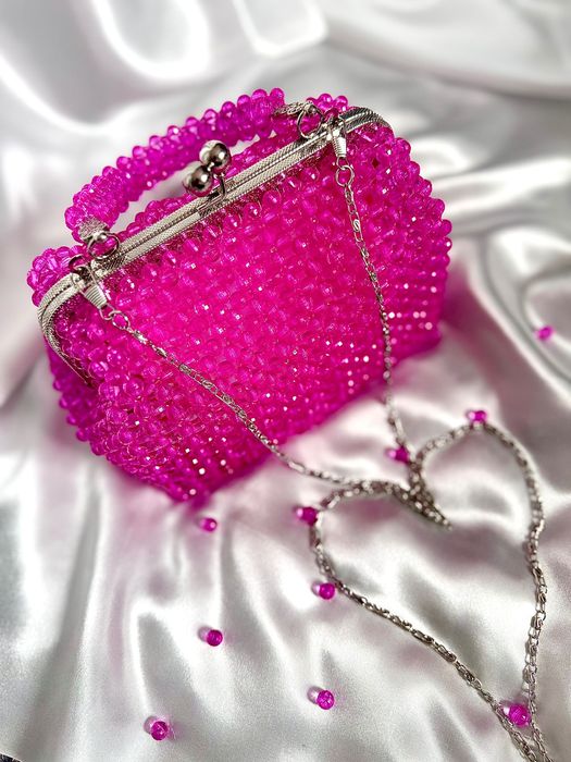 Дамска чанта в циклама ръчна изработка