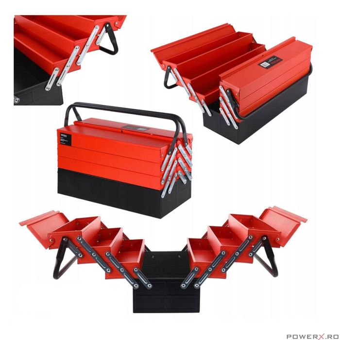 Cutie metalica organizatoare pentru scule, cu 7 sertare, 71 x 55 x 25