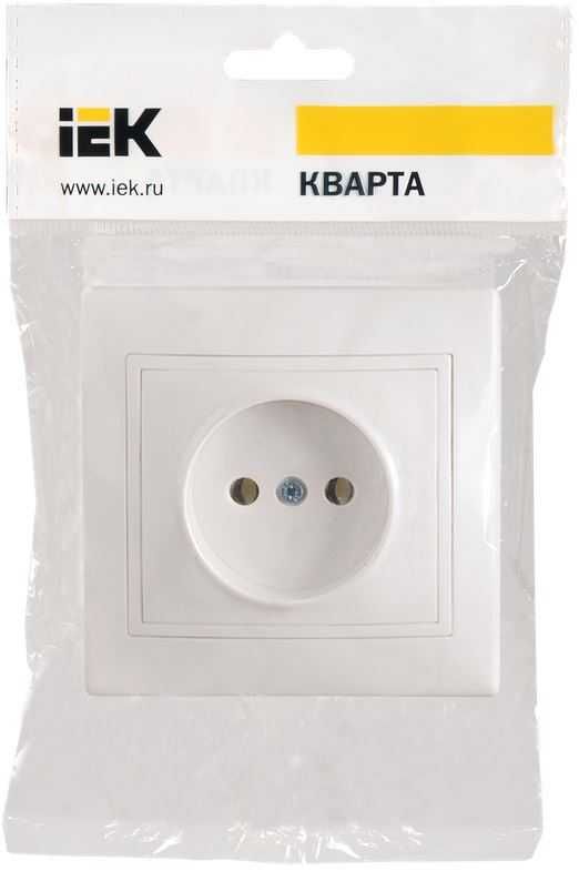 KVARTA Розетка 2-местная без заземления без защитных шторок 10А IEK