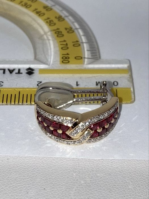 Cercei aur 18kt cu rubine si diamante