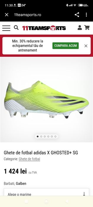 Adidas Nr 42 X Ghosted 1 SG ghete crampoane  fotbal