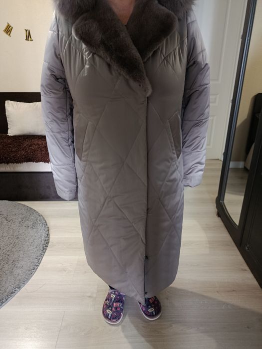 Пальто 50-52 размера, воротник писец и эко норка, новая