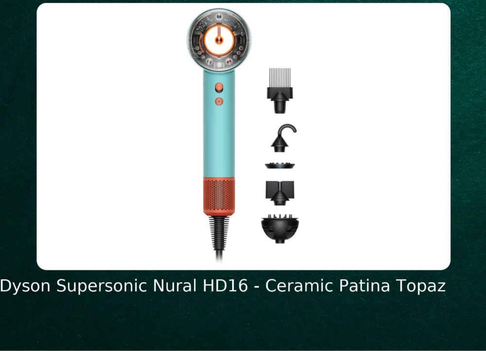 Dyson hd 16 Nural Supersonic Jasper.Blue.Red.Bronze.Patina.Pink