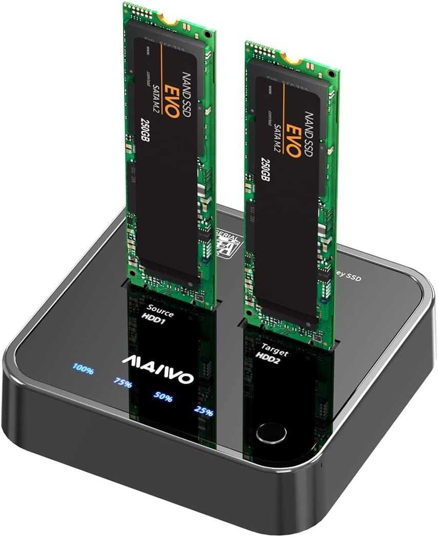 MAIWO K3016S 2 Bay m.2 SATA докинг ст, кутия за твърд диск SATA SSD