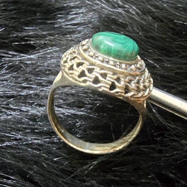 Inel argint 925 cu malachit