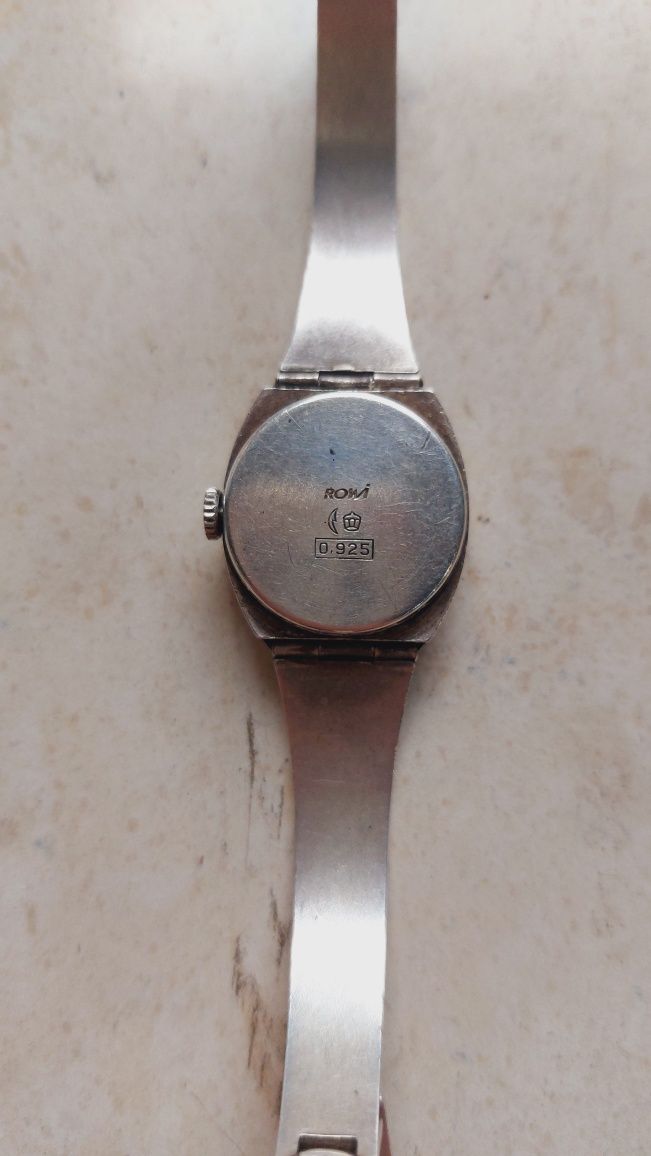Сребърен швейцарски механичен часовник Rowi