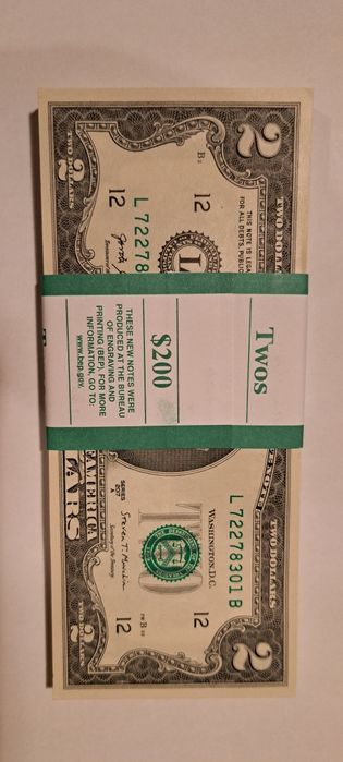 Bancnote pachet 100 buc × 2 $ pentru colectionari