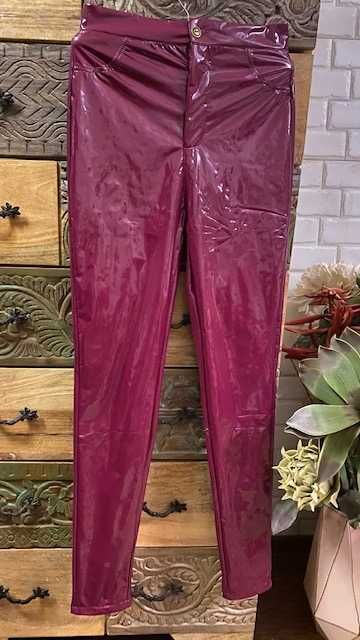 Кожен лачен панталон YSL*S model