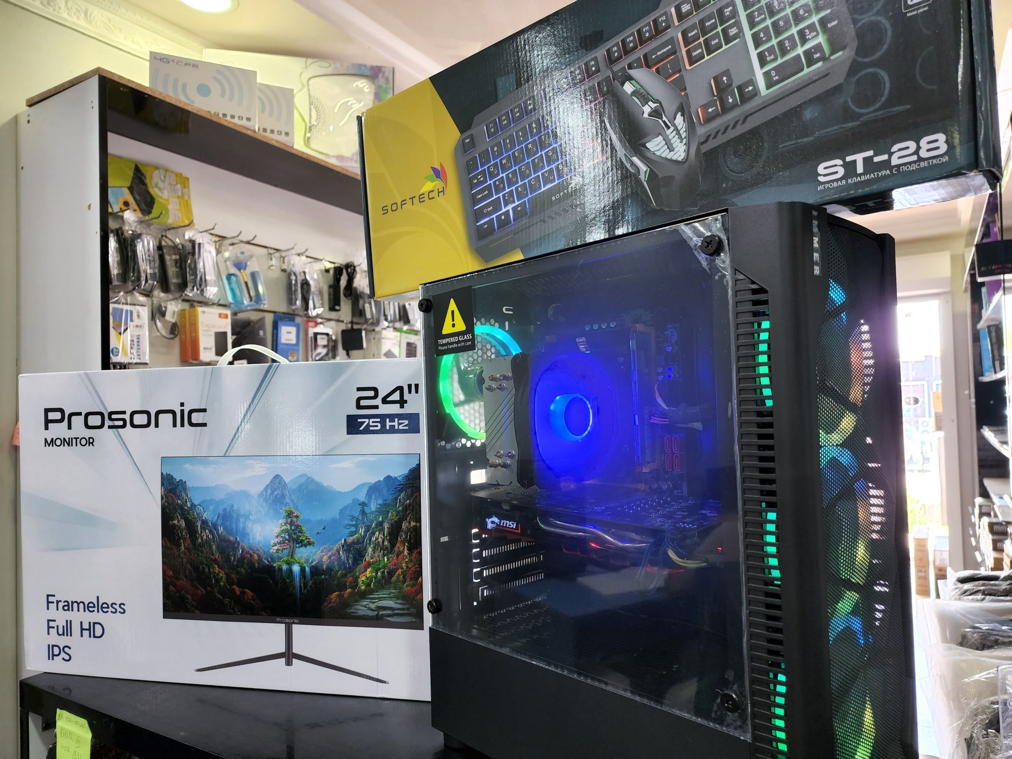 ДеШево! Игровой компьютер 10 ядер 20 поток (i7 7700k) с Монитором 27'