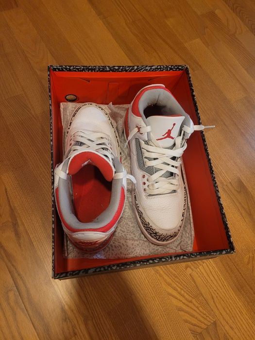 Jordan 3 red&white