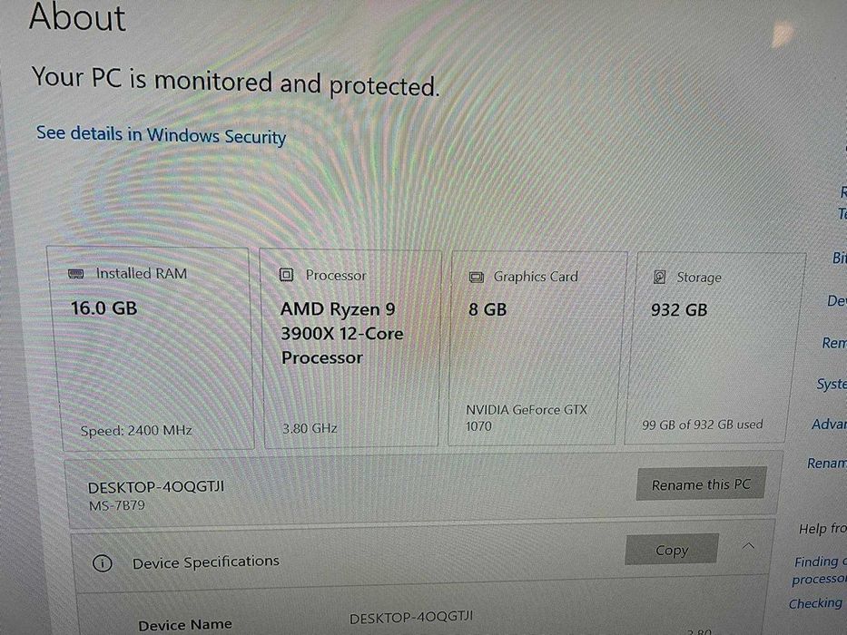 Gaming PC–Ryzen9 3900X/GTX 1070 8GB/X470 Gaming Plus MAX /16GB RAM 1TB