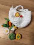 Плетена кошничка със зеленчуци, кухня играчки Handmade