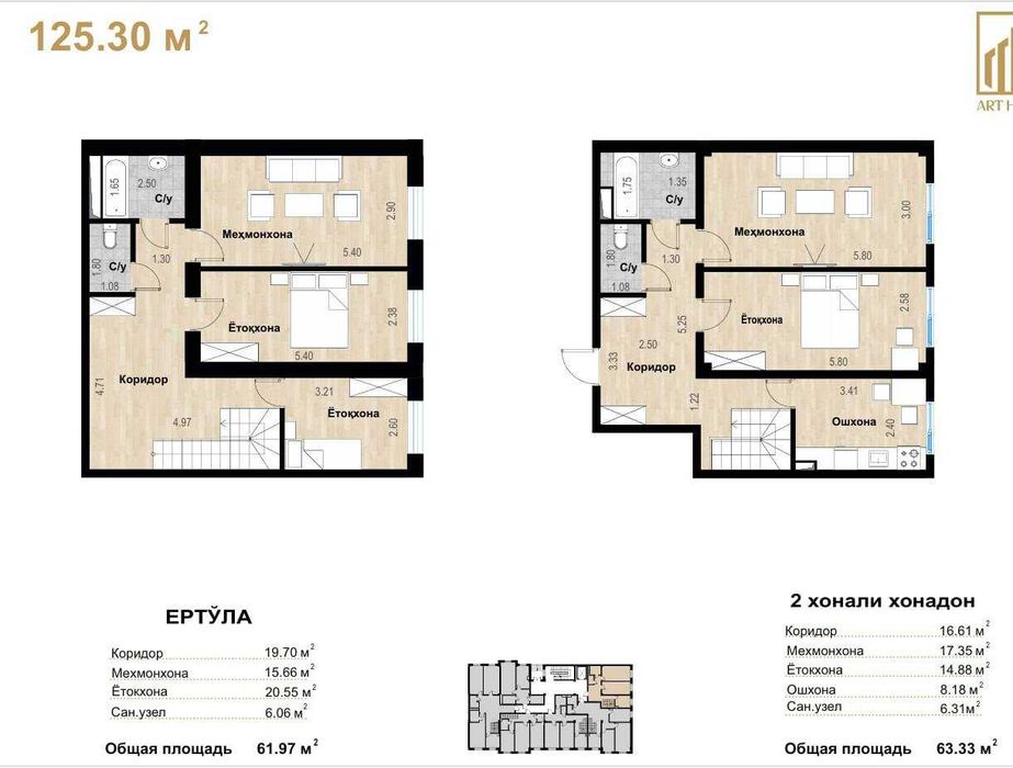 5 Xonali dupleks novostrokya sotiladi
