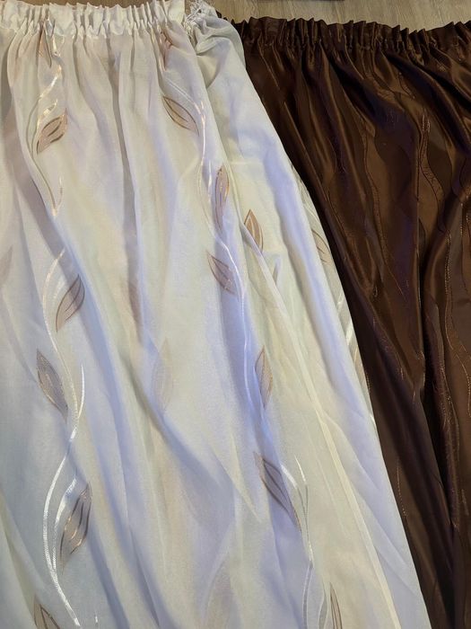 Vand perdea plus draperii maro