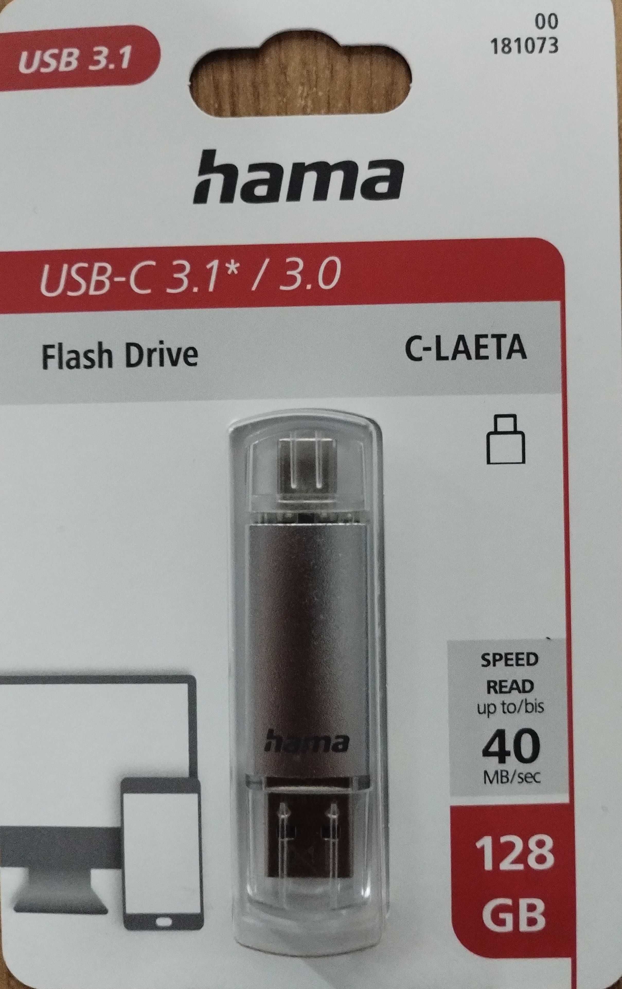 Stick Memorie USB 3/USB C 128GB pentru inregistrare redare filme HD